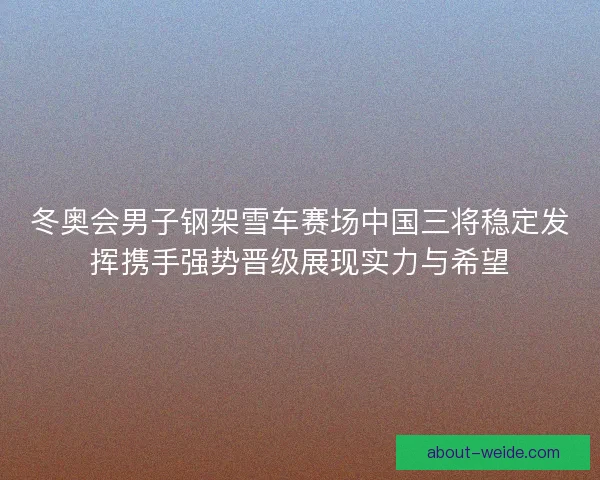 冬奥会男子钢架雪车赛场中国三将稳定发挥携手强势晋级展现实力与希望