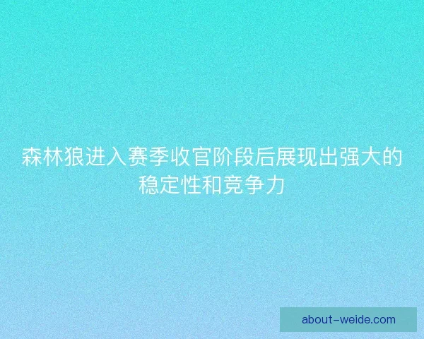 森林狼进入赛季收官阶段后展现出强大的稳定性和竞争力