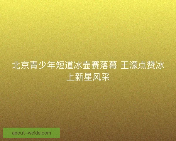 北京青少年短道冰壶赛落幕 王濛点赞冰上新星风采